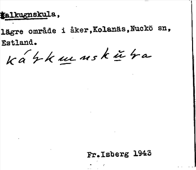 Bild på arkivkortet för arkivposten Kalkugnskula
