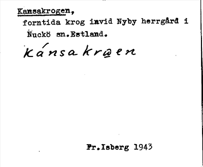 Bild på arkivkortet för arkivposten Kansakrogen