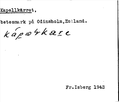 Bild på arkivkortet för arkivposten Kapellkärret