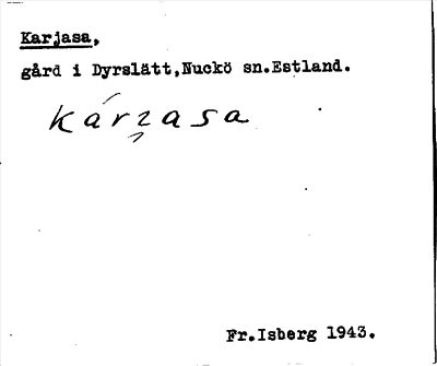 Bild på arkivkortet för arkivposten Karjasa