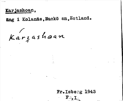 Bild på arkivkortet för arkivposten Karjashoan