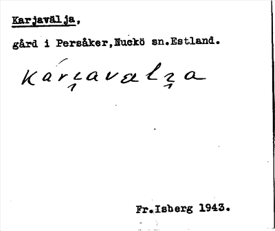 Bild på arkivkortet för arkivposten Karjavälja