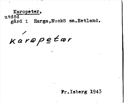Bild på arkivkortet för arkivposten Karopeter