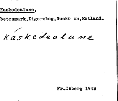 Bild på arkivkortet för arkivposten Kaskedealune