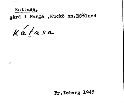 Bild på arkivkortet för arkivposten Kattasa