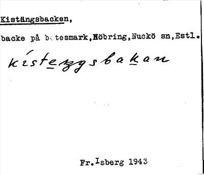 Bild på arkivkortet för arkivposten Kistängsbacken