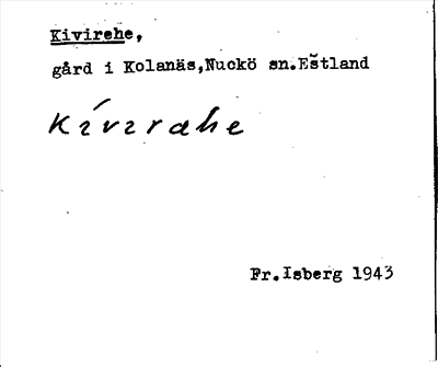 Bild på arkivkortet för arkivposten Kivirehe