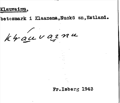 Bild på arkivkortet för arkivposten Klauvainu