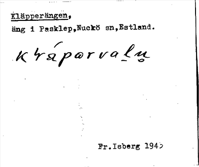 Bild på arkivkortet för arkivposten Kläpperängen