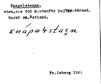 Bild på arkivkortet för arkivposten Knapelstenen