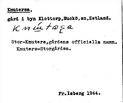 Bild på arkivkortet för arkivposten Knutersa