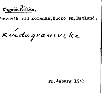 Bild på arkivkortet för arkivposten Kogrundsviken