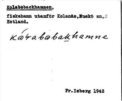Bild på arkivkortet för arkivposten Kolabobackhamnen