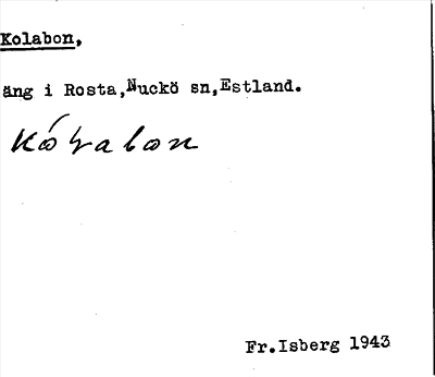 Bild på arkivkortet för arkivposten Kolabon