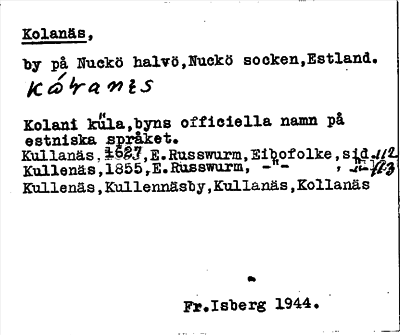 Bild på arkivkortet för arkivposten Kolanäs