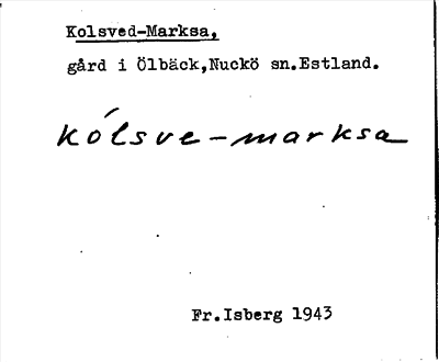 Bild på arkivkortet för arkivposten Kolsved-Marksa