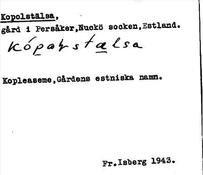 Bild på arkivkortet för arkivposten Kopolstälsa