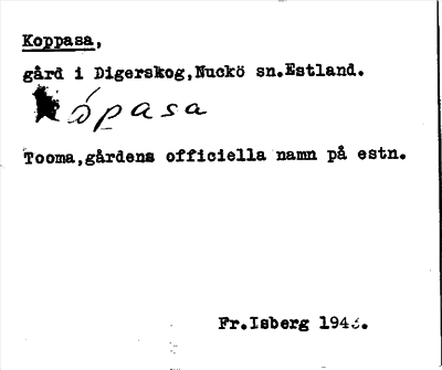 Bild på arkivkortet för arkivposten Koppasa
