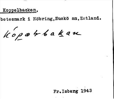 Bild på arkivkortet för arkivposten Koppelbacken