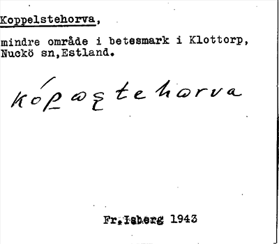 Bild på arkivkortet för arkivposten Koppelstehorva