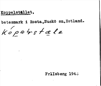 Bild på arkivkortet för arkivposten Koppelstället