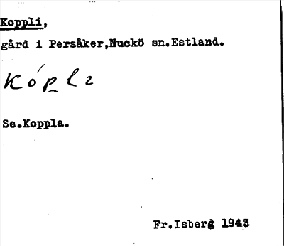 Bild på arkivkortet för arkivposten Koppli