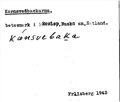 Bild på arkivkortet för arkivposten Kornsvedbackarna