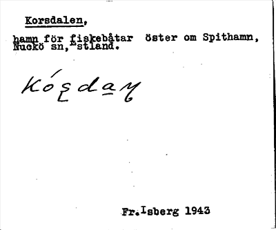 Bild på arkivkortet för arkivposten Korsdalen