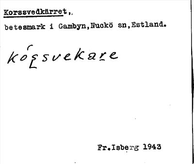Bild på arkivkortet för arkivposten Korssvedkärret