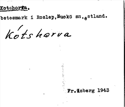 Bild på arkivkortet för arkivposten Kotshorva