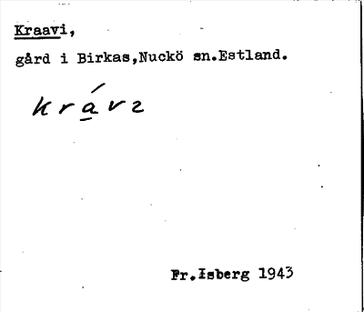 Bild på arkivkortet för arkivposten Kraavi