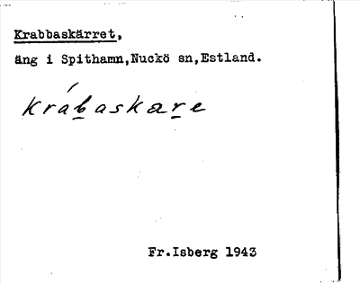 Bild på arkivkortet för arkivposten Krabbaskärret