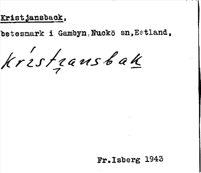 Bild på arkivkortet för arkivposten Kristjansback