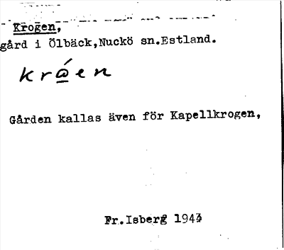 Bild på arkivkortet för arkivposten Krogen