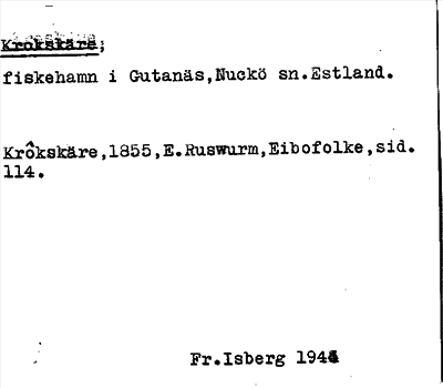 Bild på arkivkortet för arkivposten Krokskäre