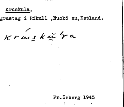 Bild på arkivkortet för arkivposten Kruskula
