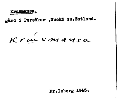 Bild på arkivkortet för arkivposten Krusmansa