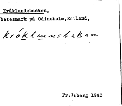 Bild på arkivkortet för arkivposten Kråklundsbacken