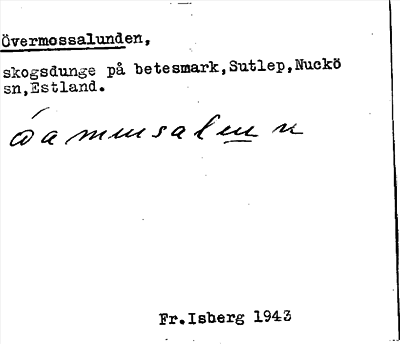 Bild på arkivkortet för arkivposten Övermossalunden