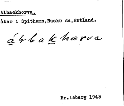 Bild på arkivkortet för arkivposten Albackhorva