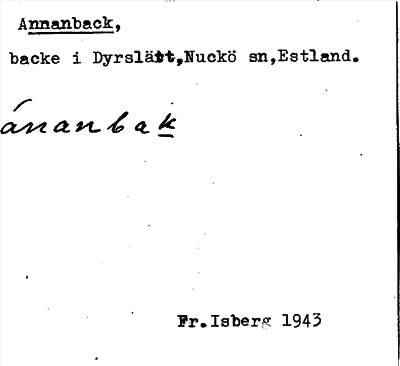 Bild på arkivkortet för arkivposten Annanback