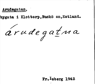Bild på arkivkortet för arkivposten Arudegatan