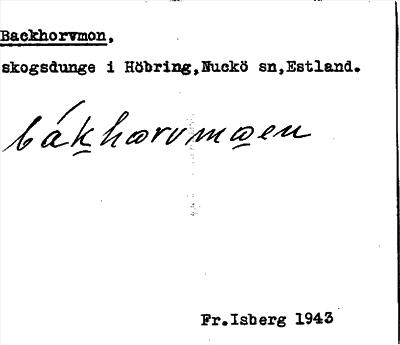 Bild på arkivkortet för arkivposten Backhorvmon
