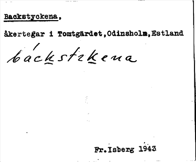 Bild på arkivkortet för arkivposten Backstyckena
