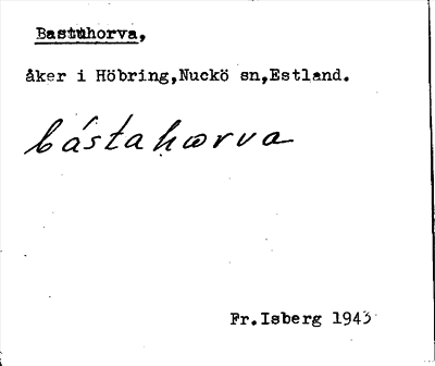 Bild på arkivkortet för arkivposten Bastuhorva