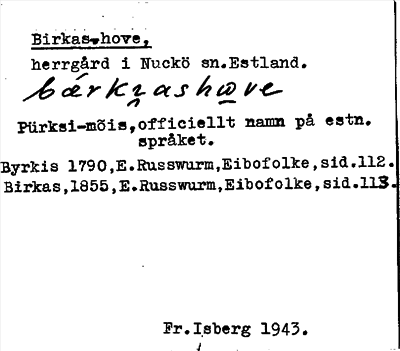 Bild på arkivkortet för arkivposten Birkas-hove
