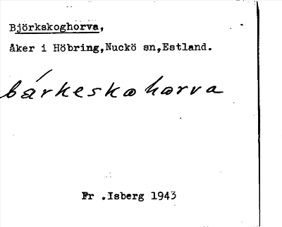 Bild på arkivkortet för arkivposten Björkskoghorva
