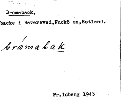 Bild på arkivkortet för arkivposten Bromaback