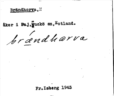 Bild på arkivkortet för arkivposten Brändhorva