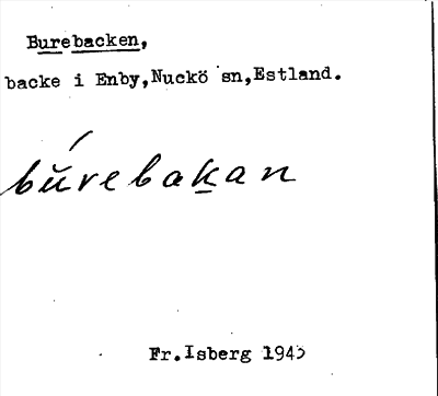 Bild på arkivkortet för arkivposten Burebacken